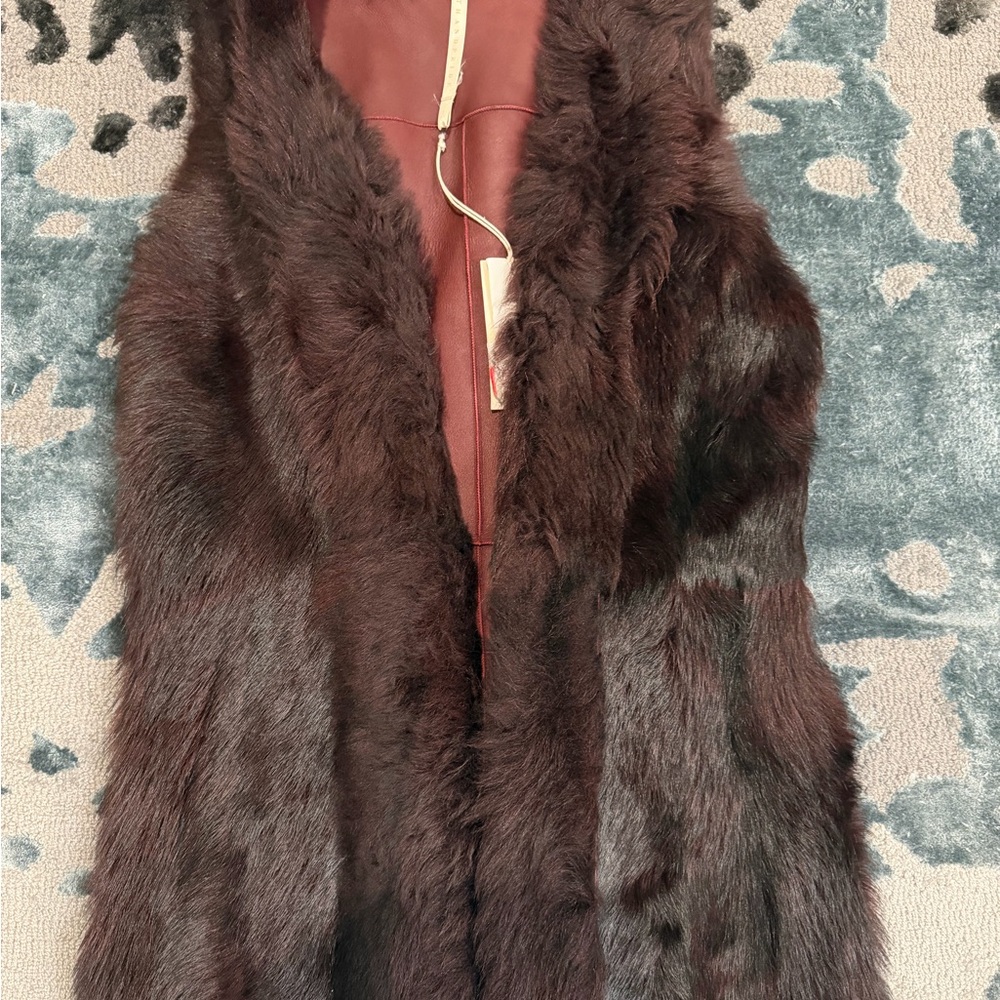 NWT TRUTH AND PRIDE Merlot Luxurious Lamb Fur Women's Coat